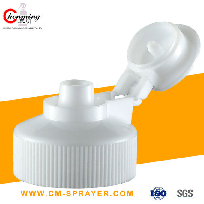 38-400 24/410 Putih Flip Top Caps Tahan Anak 24mm 38mm Benang Rok Bergaris Bulat Berengsel 0